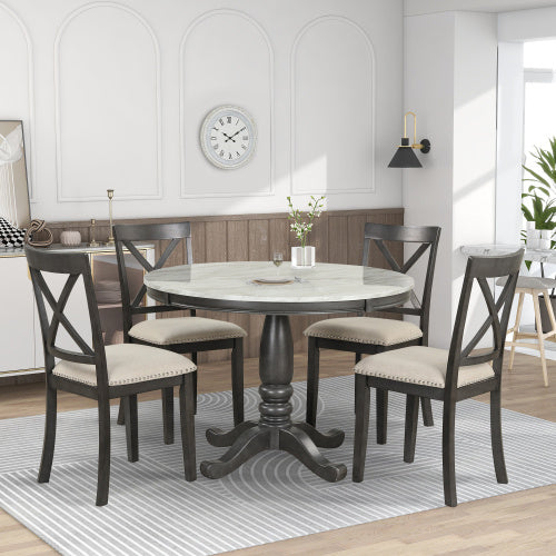 Orisfur 5 Pieces Dining Table And Chairs Set For 4 Persons