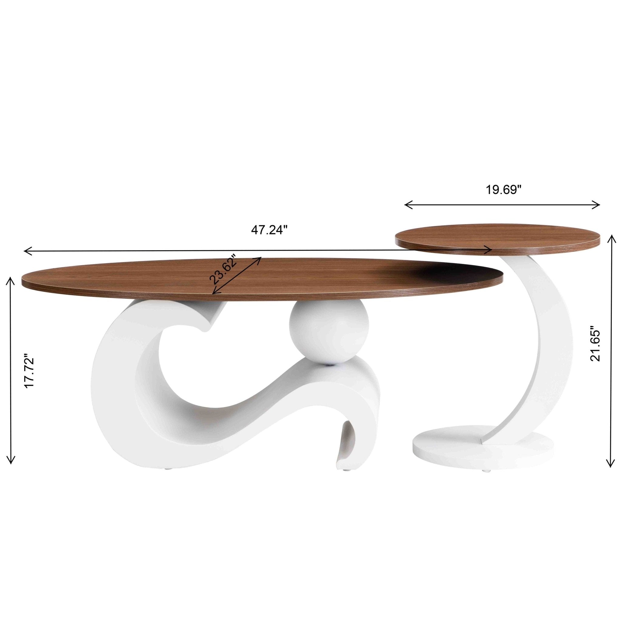 Pair of Anthony & Home Studio nesting coffee tables with MDF tops and sleek, modern design, perfect for living room decor.