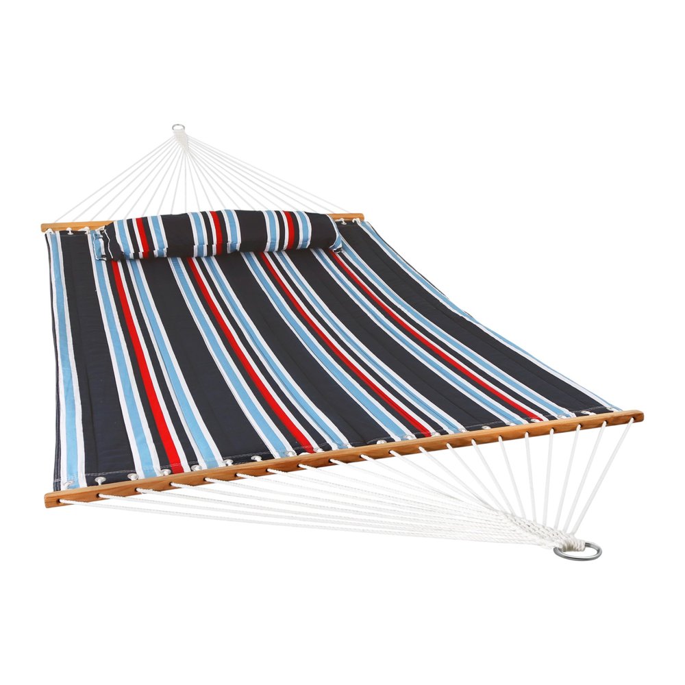 Blue Red And White Striped Double Hammock