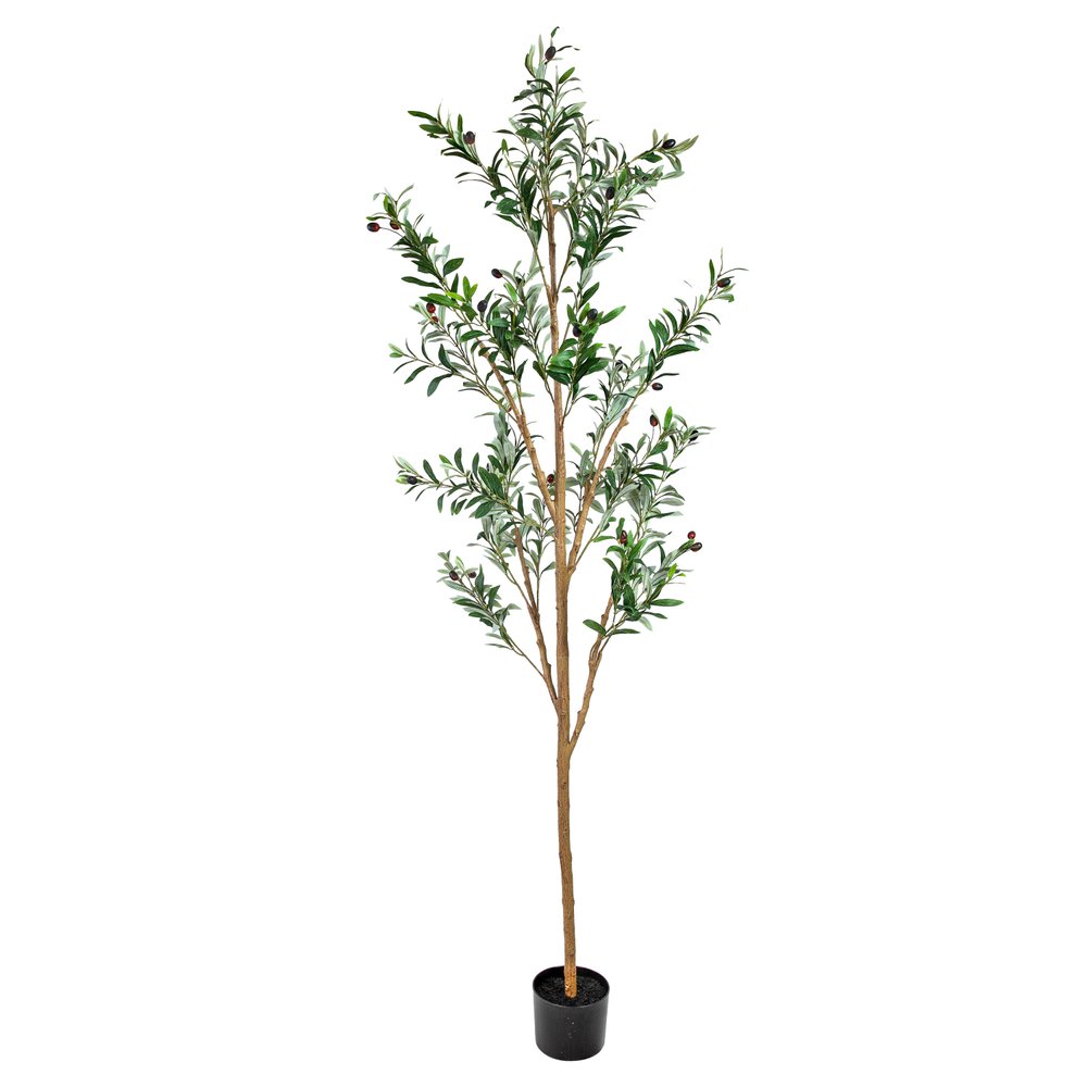 72" Green Olive Artificial Tree in a Black Pot