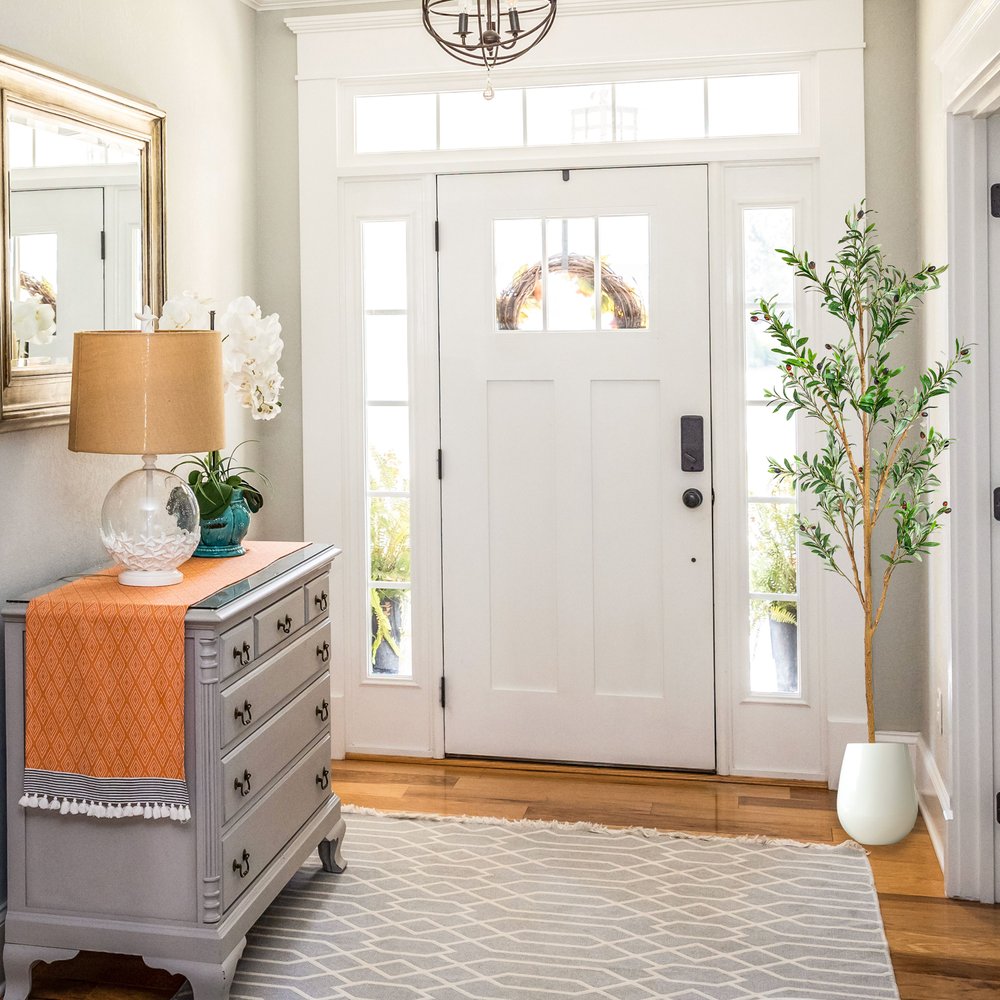 72" Green Olive Artificial Tree in a Black Pot