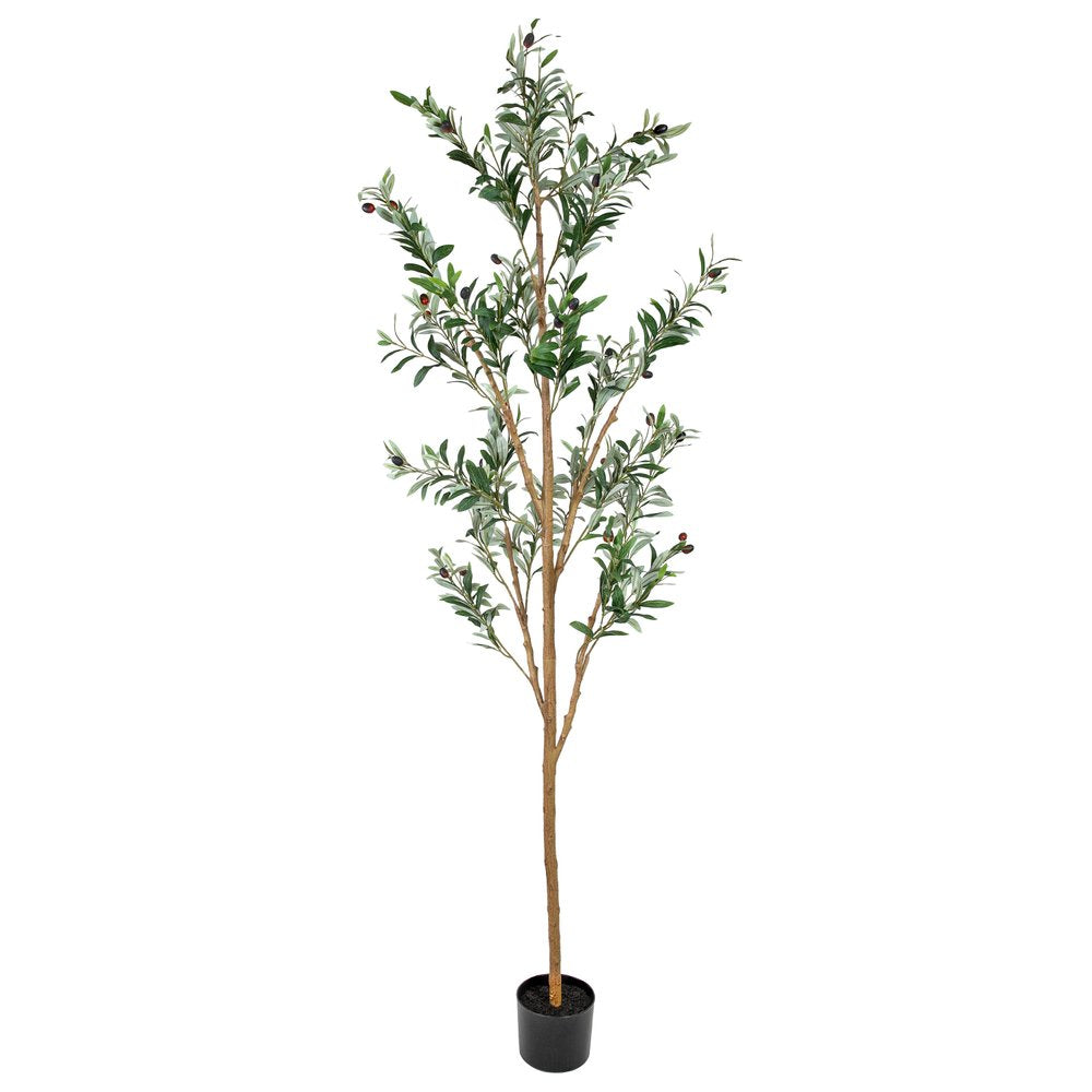 84" Green Olive Artificial Tree in a Black Pot