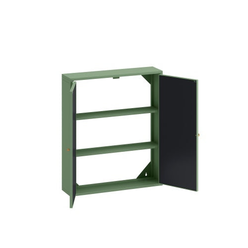 Vintage Two Door Wall Cabinet With Mirror Living Room Green