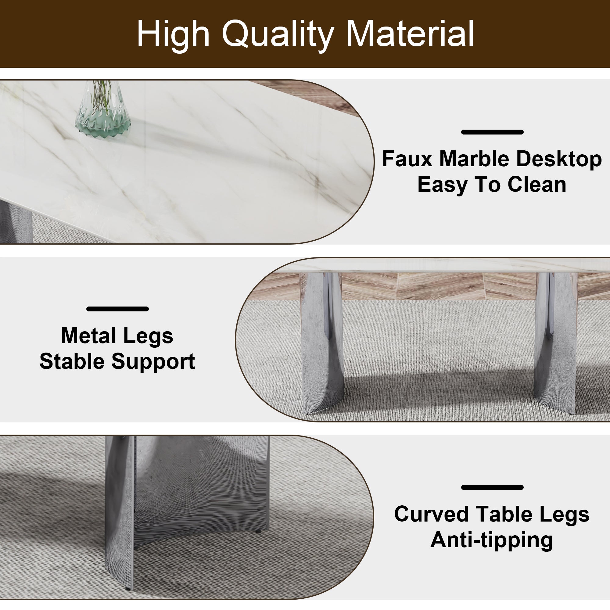 Anthony & Home marble glass top dining set with sleek table and matching chairs, modern design for elegant dining spaces.
