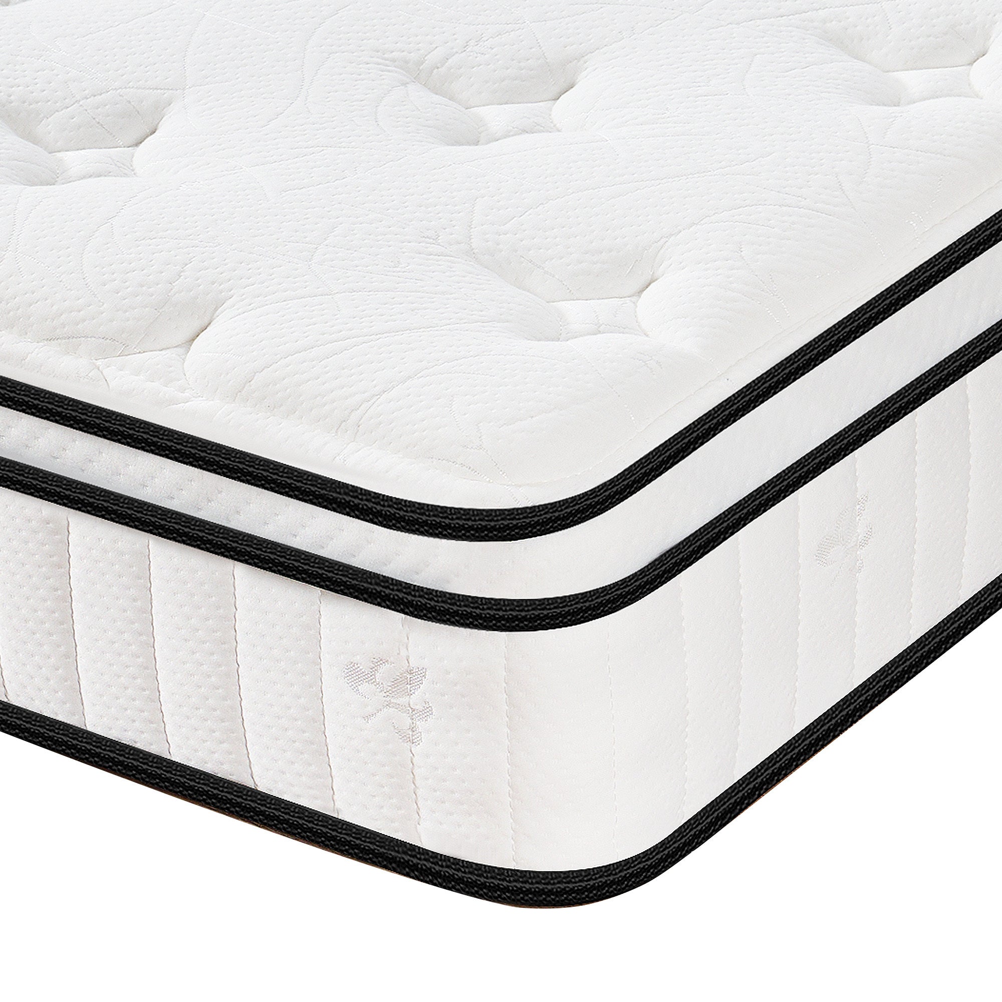 Full-size Anthony & Home hybrid mattress with pocketed innerspring and plush fabric, designed for a refined sleep experience.