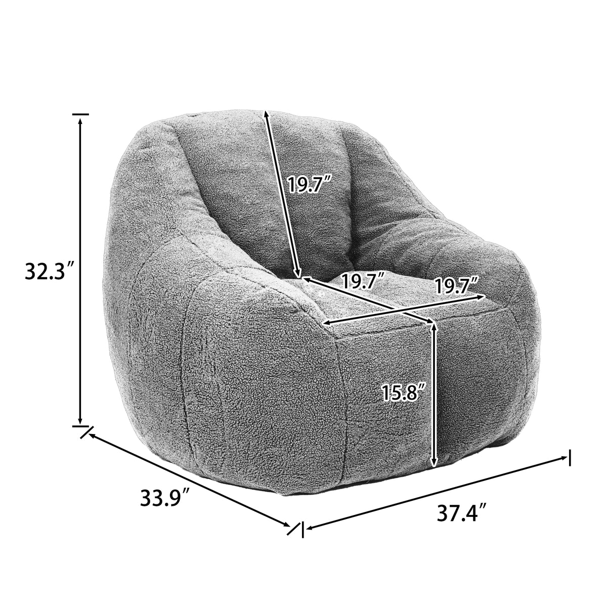 Studio green Anthony & Home tufted memory foam bean bag chair with plush fabric and rounded shape for comfortable seating.