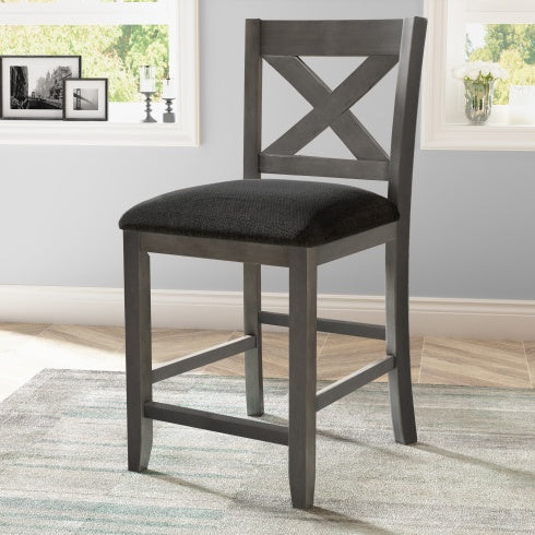 Topmax 5 Piece Counter Height Rustic Farmhouse Dining Gray
