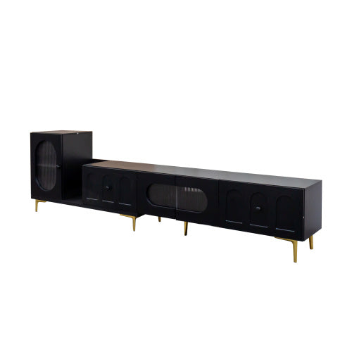 Wood Extendable TV Stand Entertainment Center Media Console