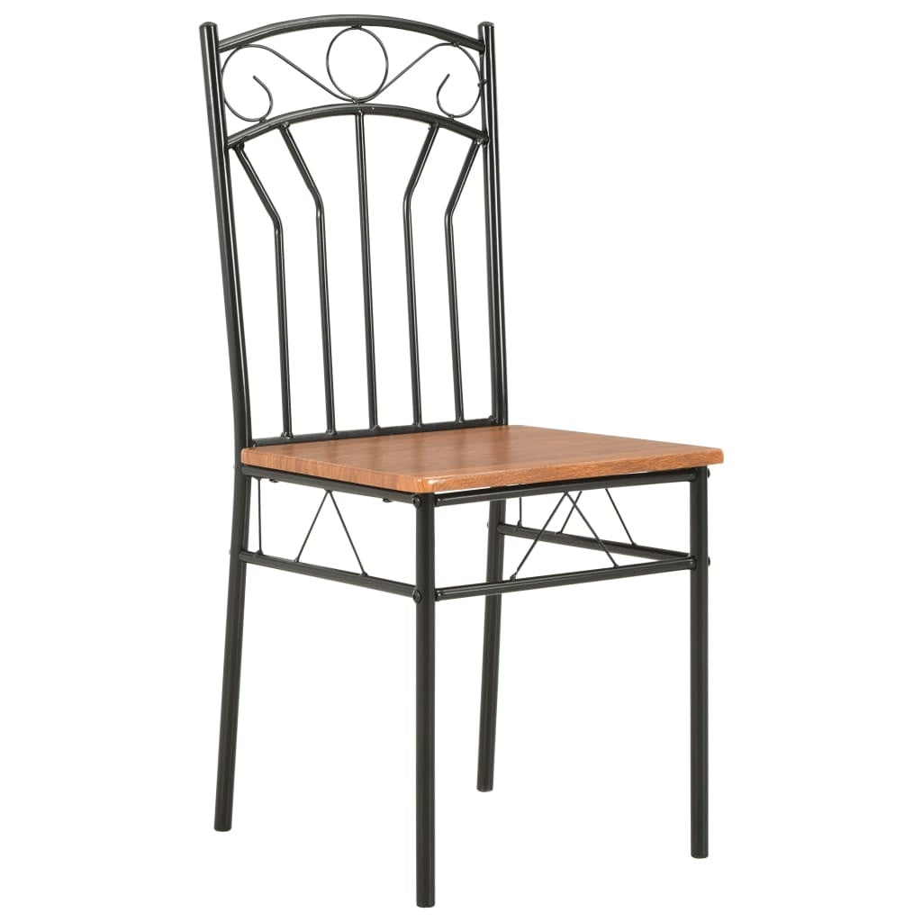 Industrial Chic Modern Dining Chairs Six Piece Brown Set