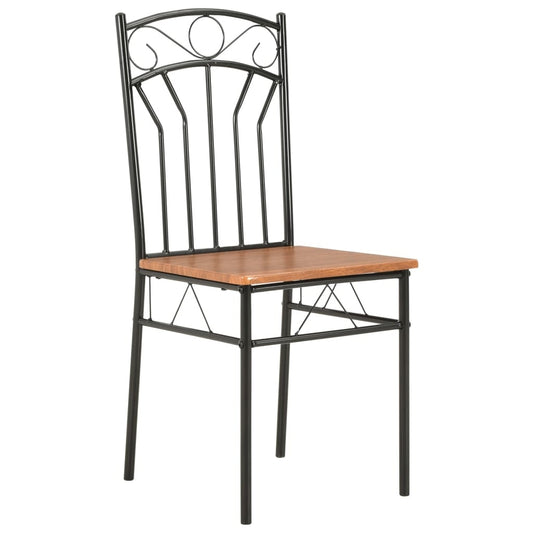Industrial Chic Modern Dining Chairs Six Piece Brown Set
