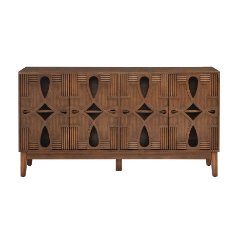 60.5 Inch Walnut Mid Century Modern Sideboard Buffet Cabinet
