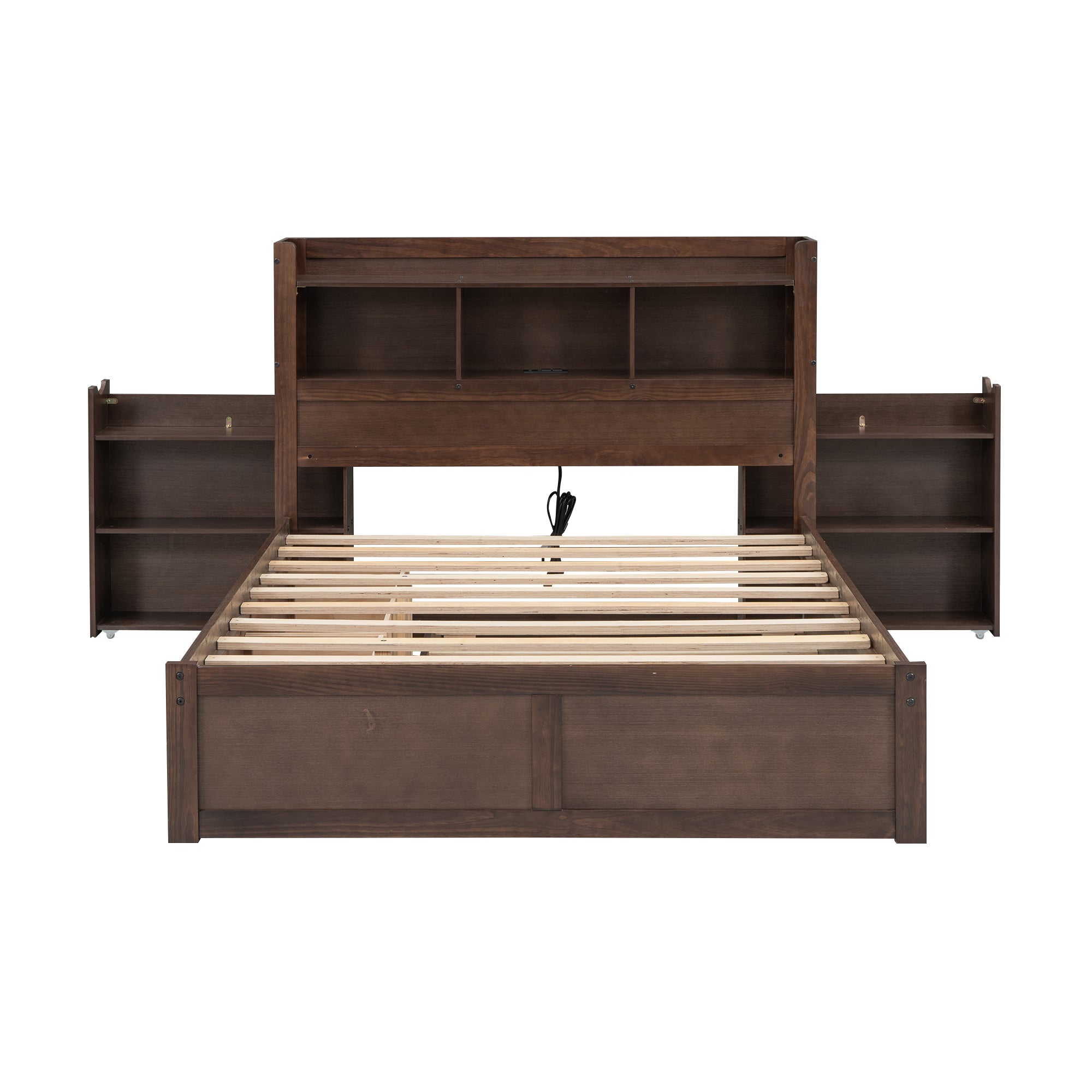 Anthony & Home Espresso Platform Bed from the Luxe Collection, showcasing a sleek wooden frame and modern design.