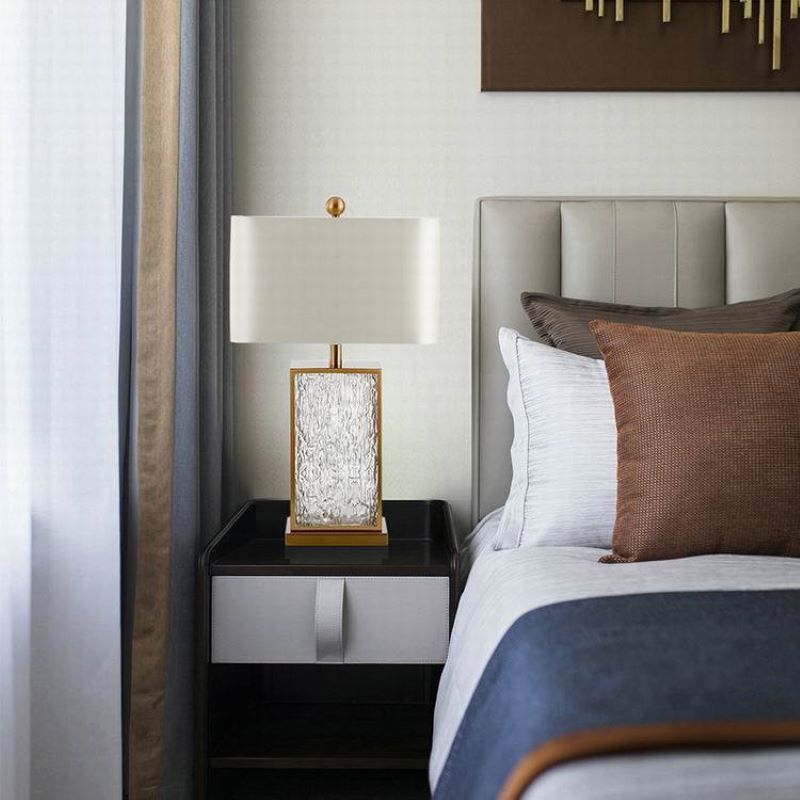 Crystal Glass Bedside Table Lamp Three Color Warm White