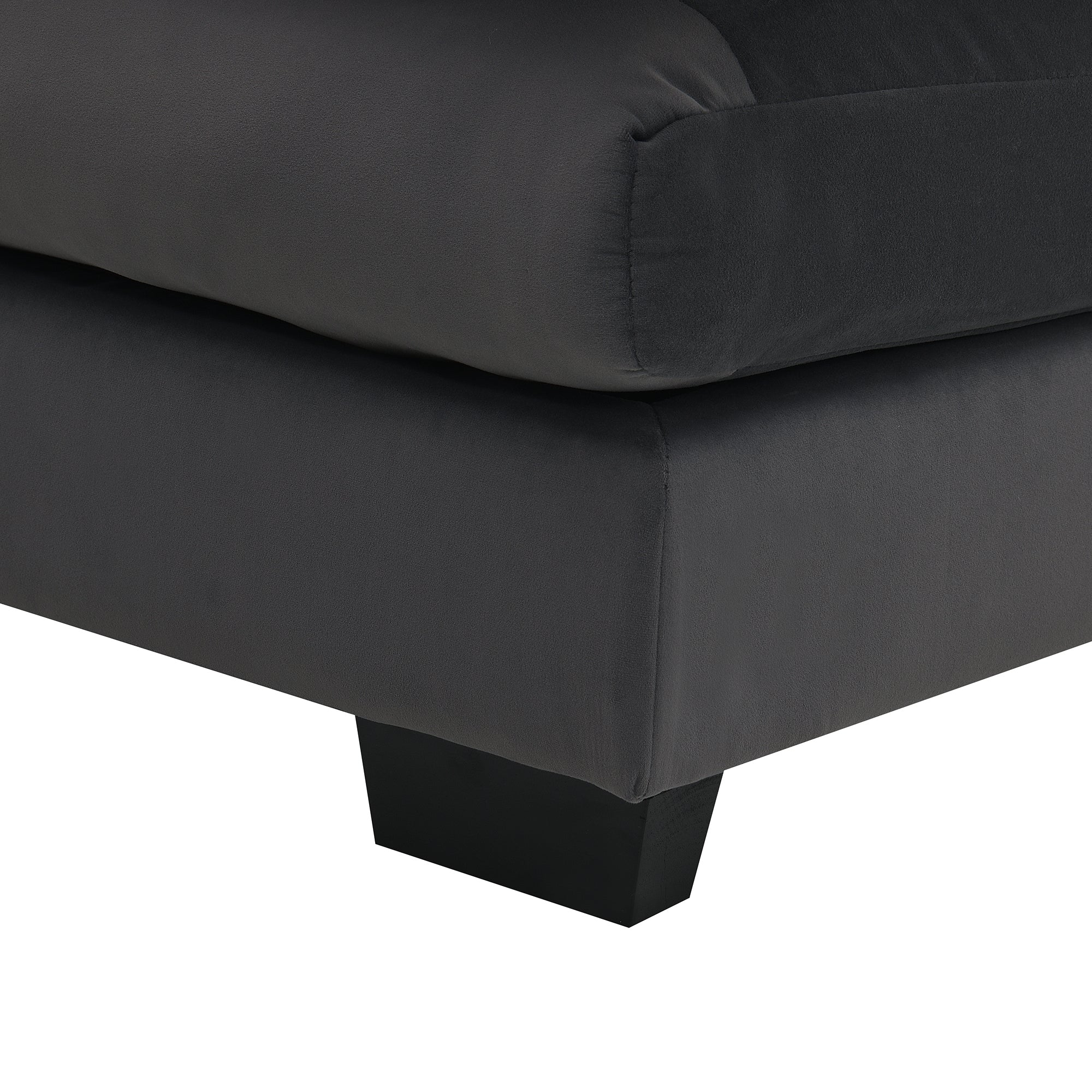 Velvet U-shaped sectional sofa with chaise from Anthony & Home Luxe Collection, featuring plush upholstery and modern design.