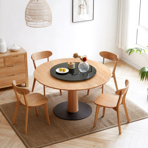 Solid Oak Dining Chairs With FAS Grade Wood For Durability