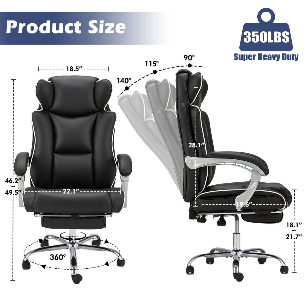 Tall Office Desk Chair With Foot Rest 300 Lb Capacity