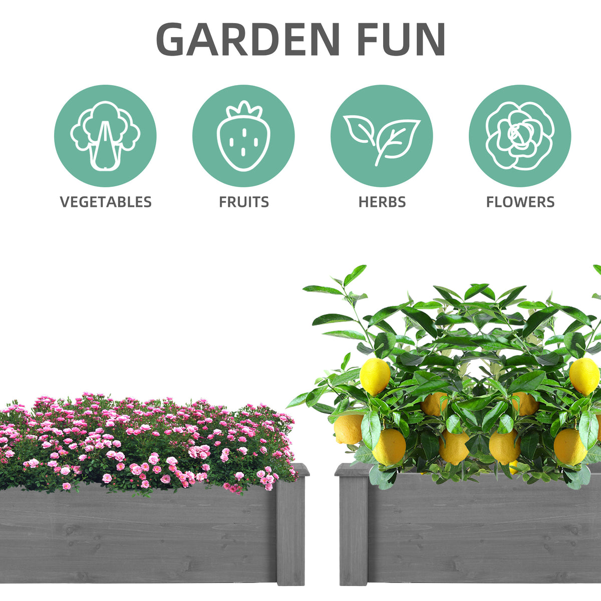 Anthony & Home Atelier Cedar Raised Garden Bed 96x28x10 outdoor planter box with tool-free assembly and natural cedar finish.