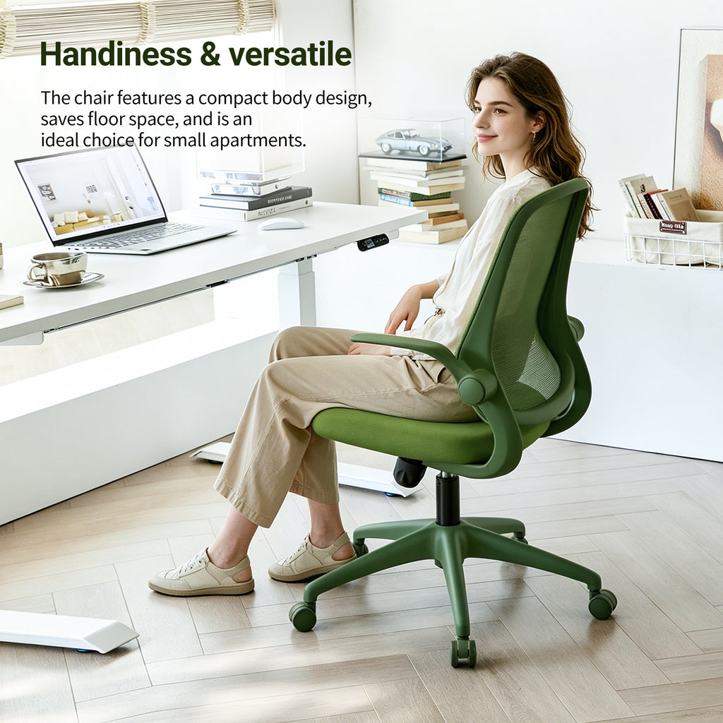 Anthony & Home ergonomic green office chair with mesh back, height adjustable, rotating, supports up to 350 lbs.