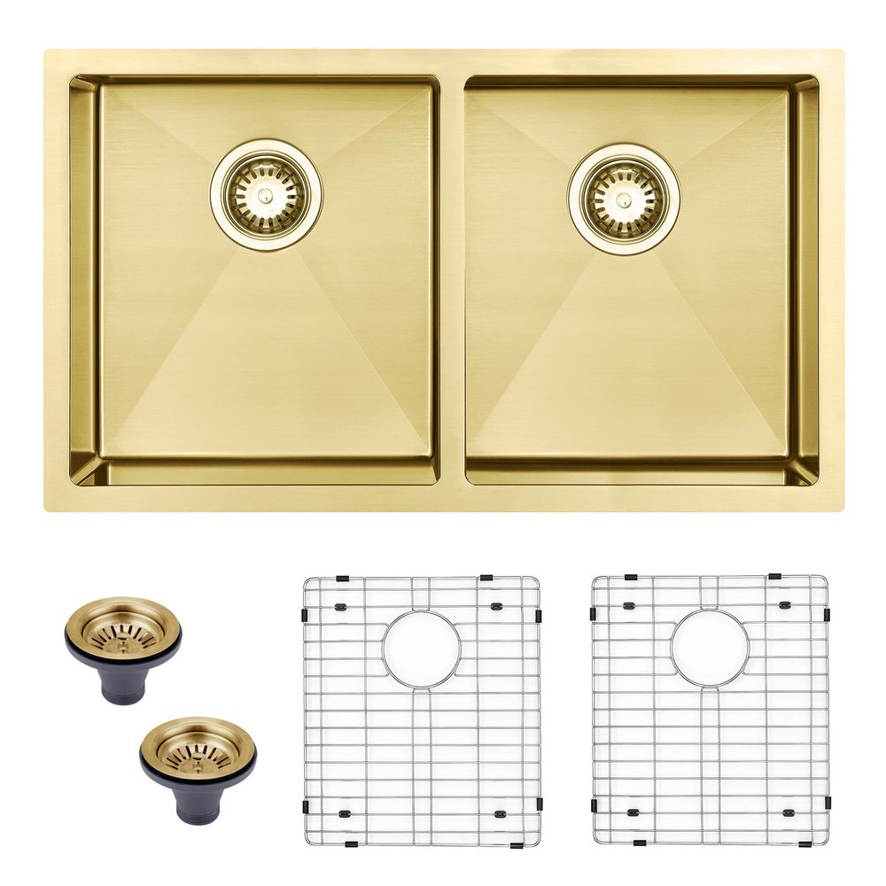 10" X 33" Gold Stainless Steel Undermount Kitchen Sink - Anthony & Home