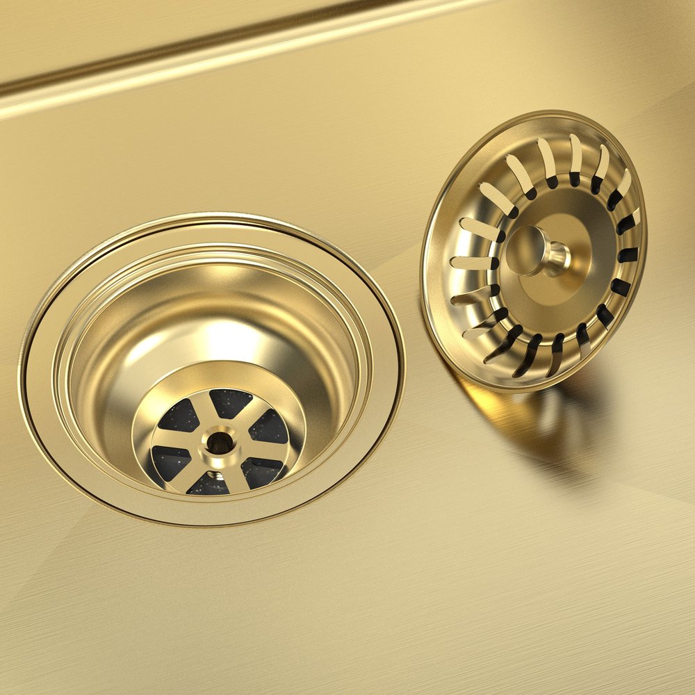 9x30 inch gold stainless steel undermount kitchen sink with smooth edges and deep basin for modern kitchen use