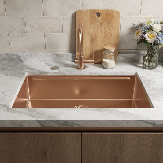 9" X 30" Gold Stainless Steel Undermount Kitchen Sink - Anthony & Home