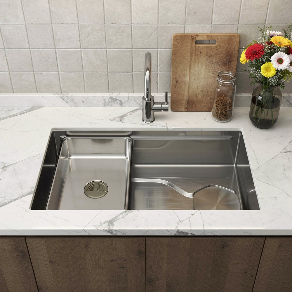 9" X 30" Silver Stainless Steel Undermount Kitchen Sink - Anthony & Home