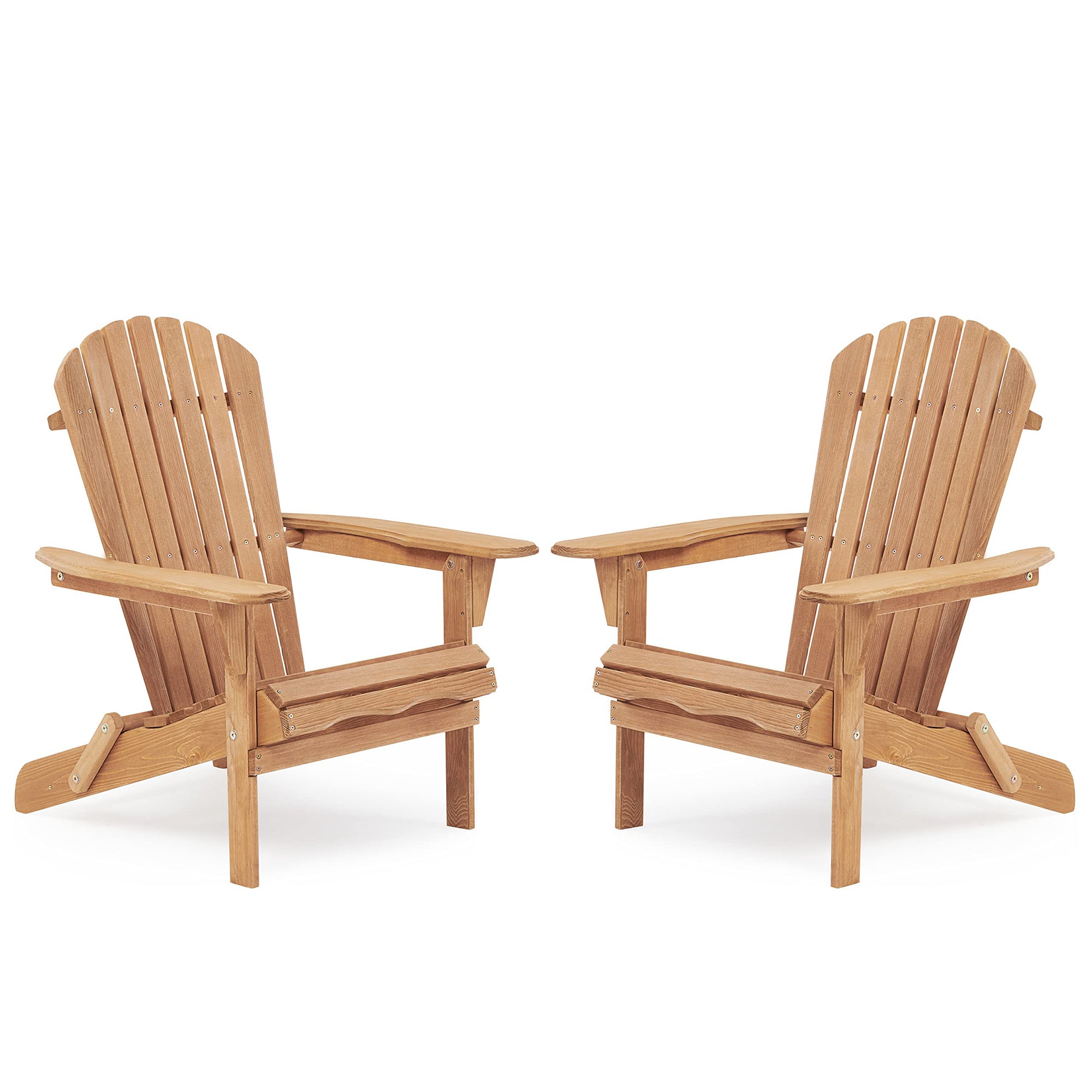 Set of two Anthony & Home Adirondack outdoor folding chairs from the Heritage Collection, weather-resistant and comfortable for outdoor use.