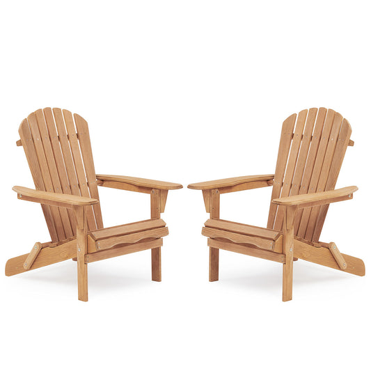 Set of two Anthony & Home Adirondack outdoor folding chairs from the Heritage Collection, weather-resistant and comfortable for outdoor use.