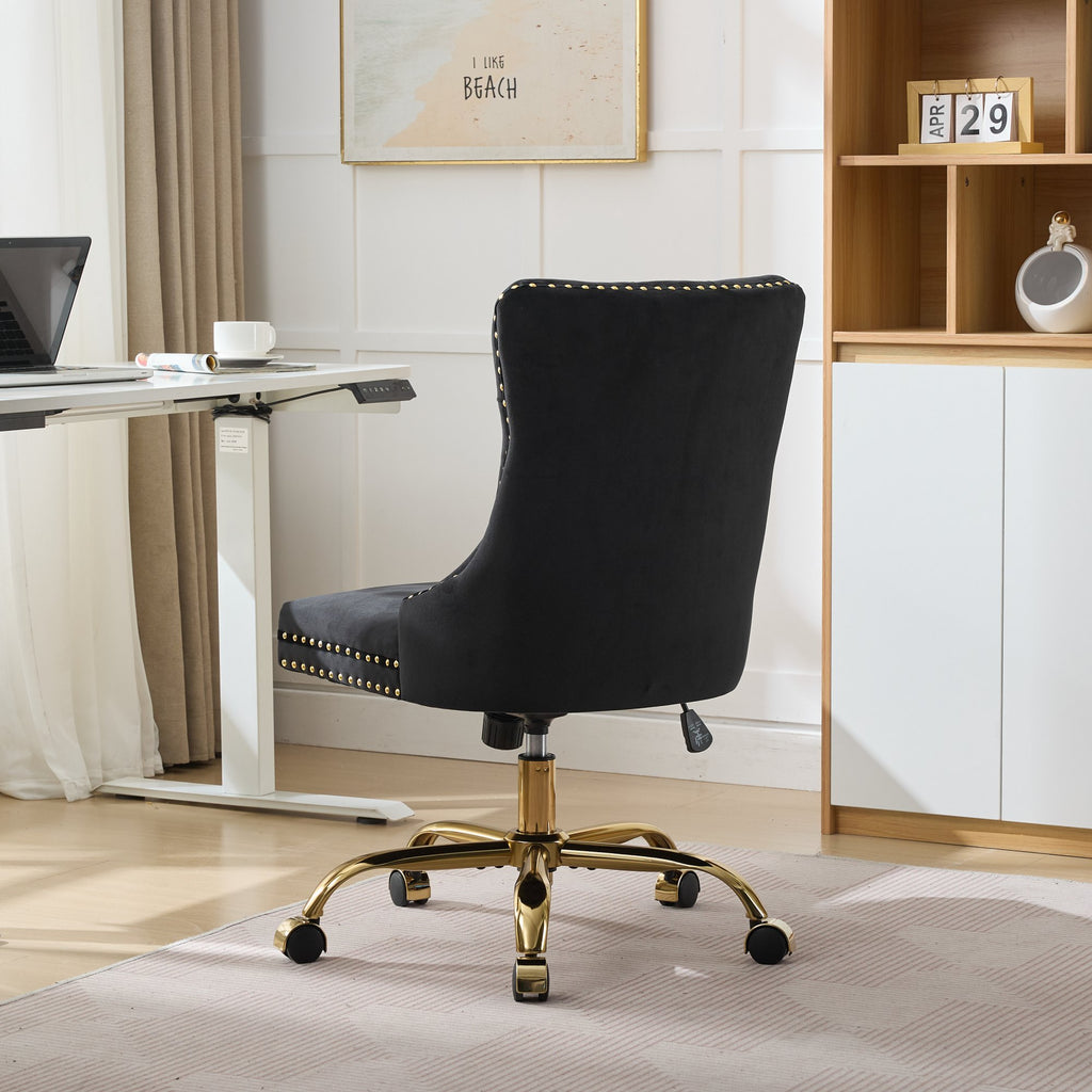 Anthony & Home Studio Velvet Tufted Office Chair with padded seat and backrest, featuring a stylish tufted design in deep velvet fabric.
