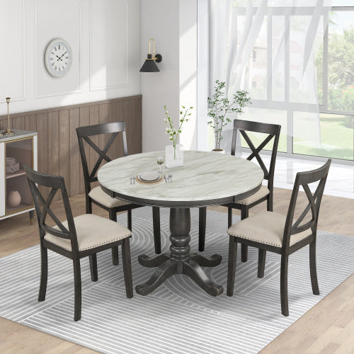 Orisfur 5 Pieces Dining Table And Chairs Set For 4 Persons