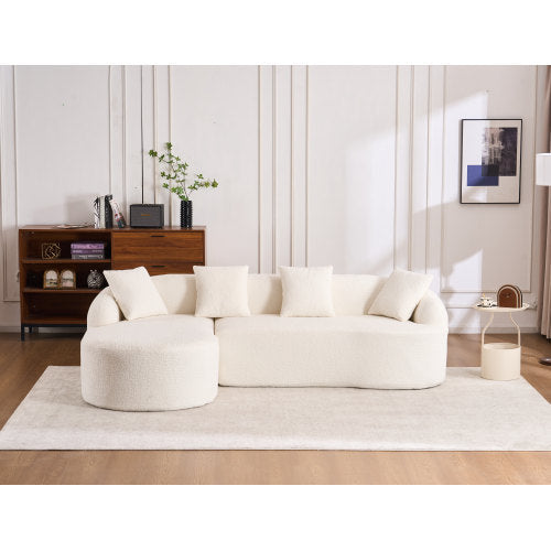 Grey Compression Sofa Chaise Longue 3 Seater