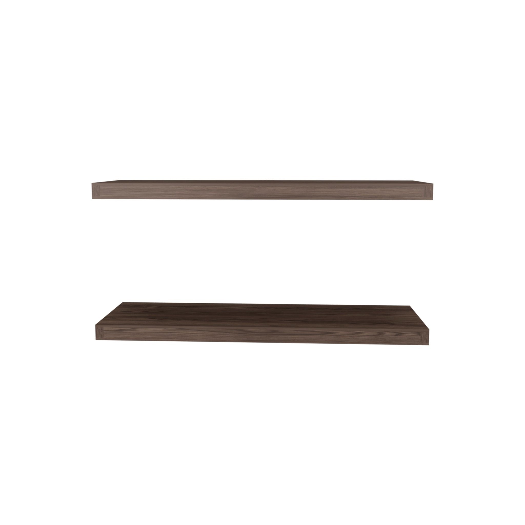 Walnut two-tier floating shelves by Anthony & Home, showcasing a modern wall-mounted storage solution in a limited edition design.