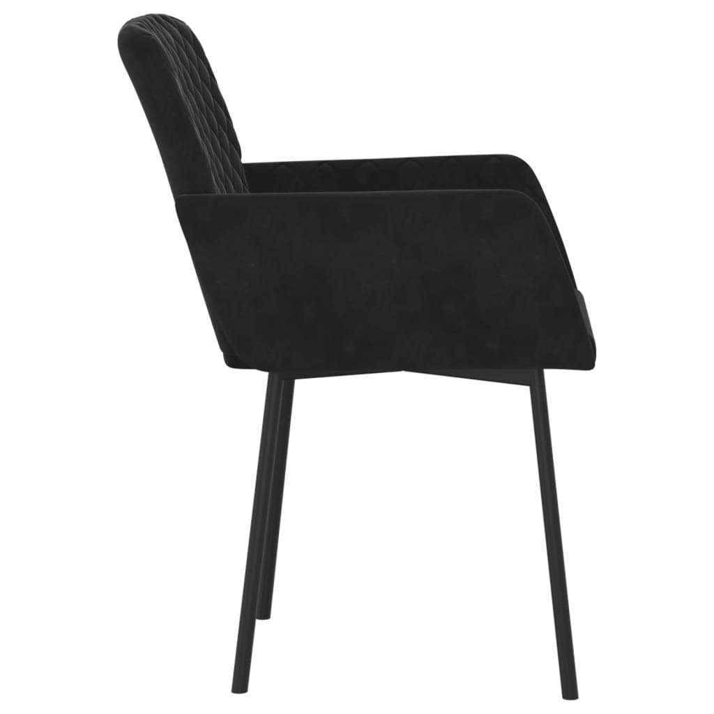 Black Velvet Dining Chairs Set of 2 for Elegant Dining