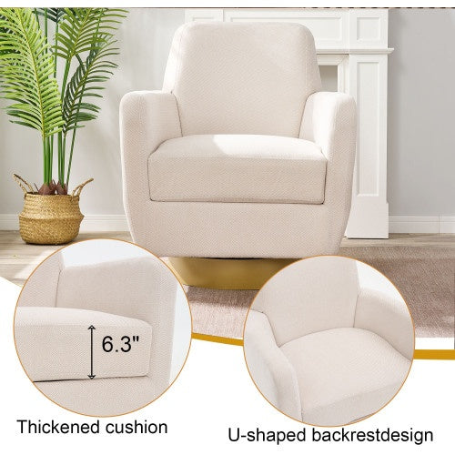 360 Degree Rotation Armchair Cotton Linen Ergonomic Chair