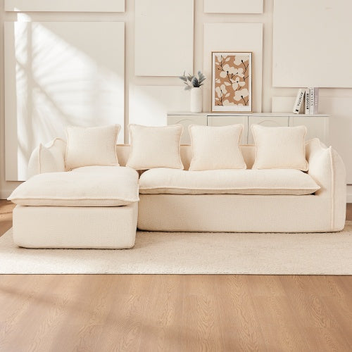 Video Provided Deep Seat 3 Seater L Shape Sofa Chaise
