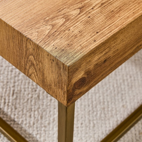 Modern Coffee Table With MDF Desktop And Metal Legs