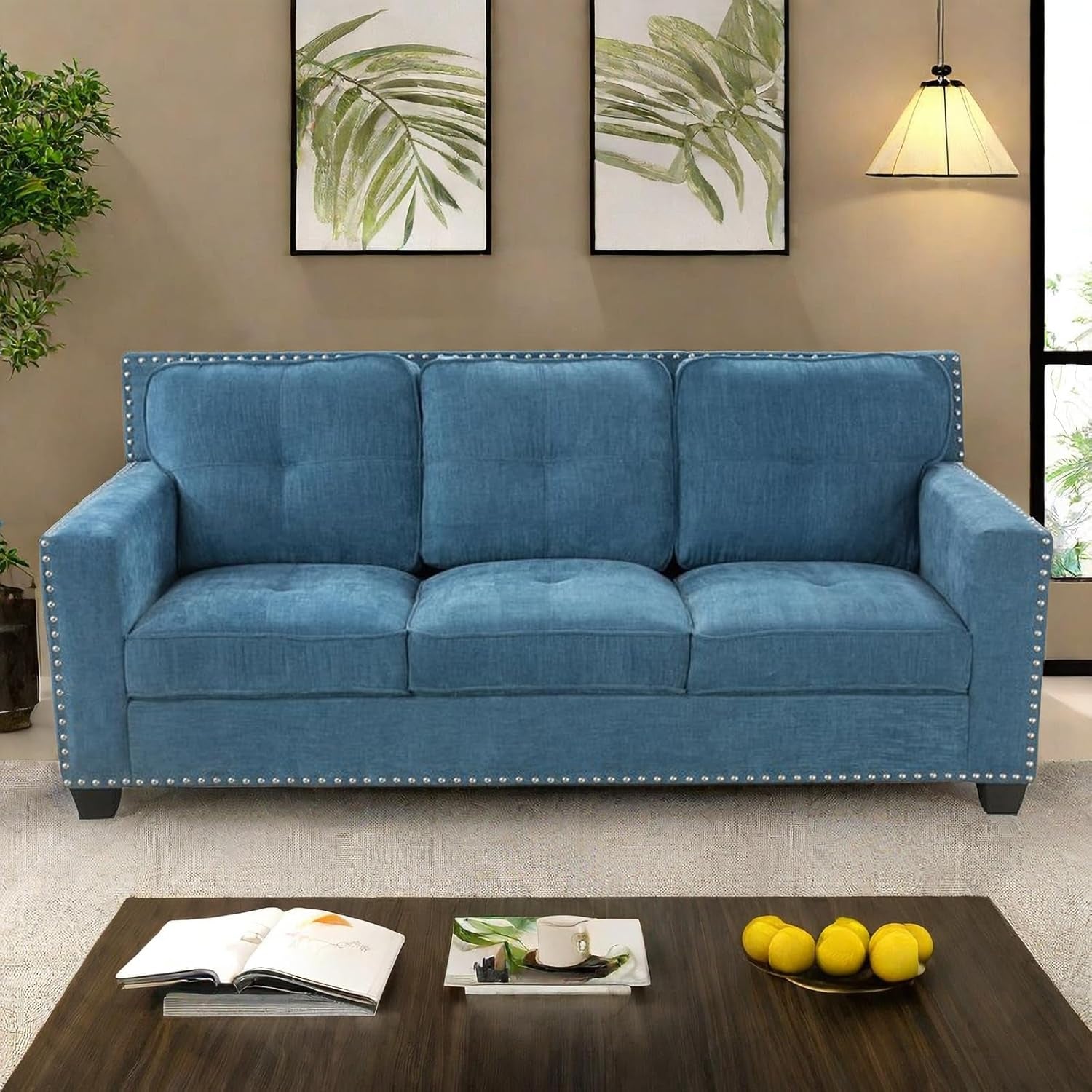 Button-tufted limited edition three-seater sofa by ShipItFurniture, showcasing plush upholstery and modern seating design.