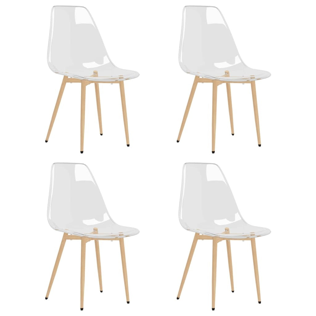 Transparent PET Dining Chairs Set of 4 for Modern Dining