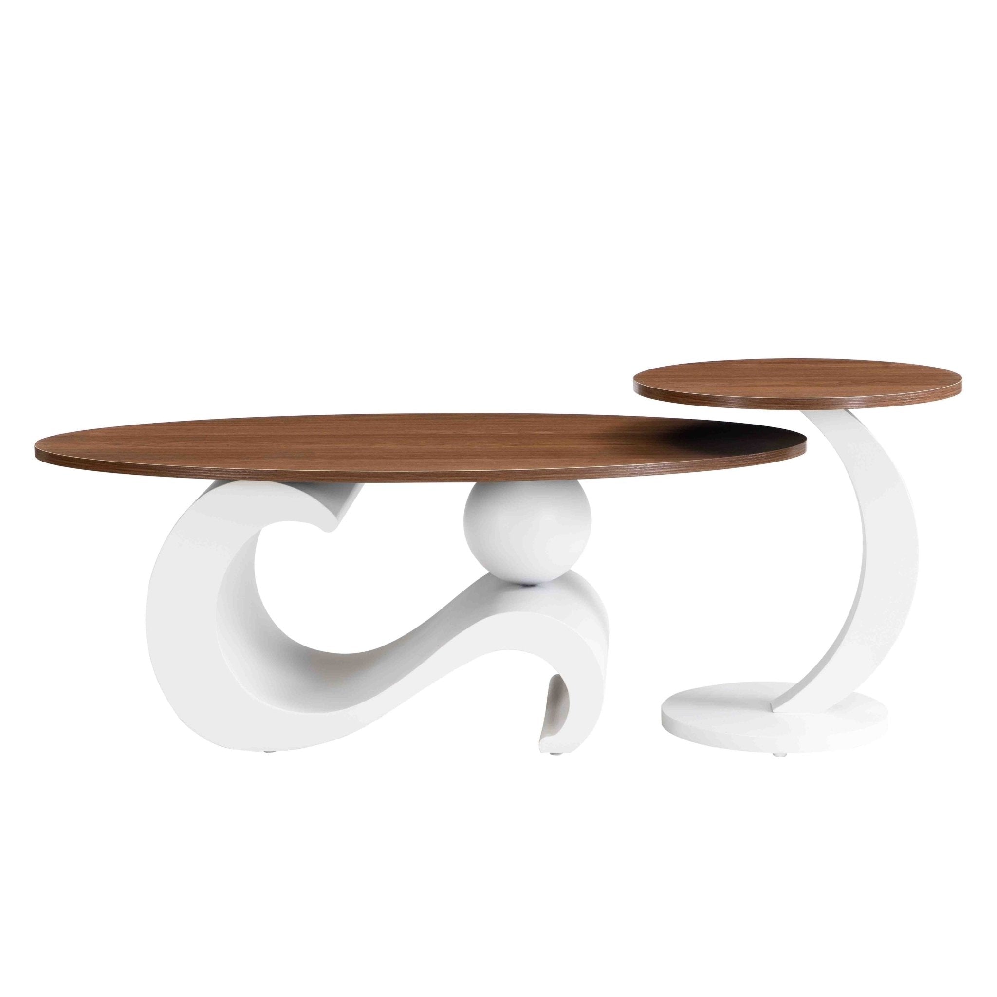 Anthony & Home studio nesting coffee tables with MDF tops, set of two, featuring modern design and natural wood finish.