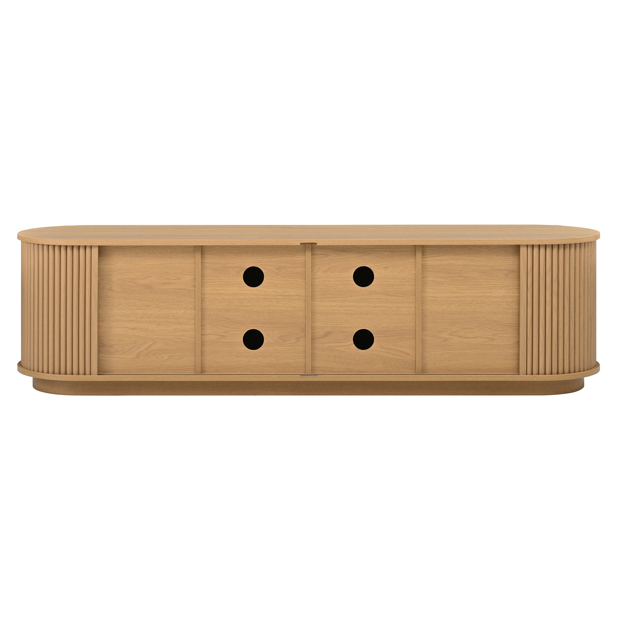 Anthony & Home Studio Collection TV stand with gold handles, modern wooden design for living room entertainment setup.
