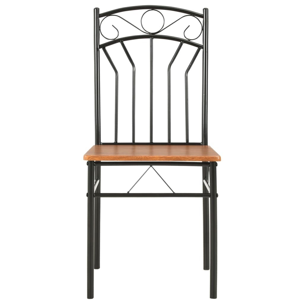 Industrial Chic Modern Dining Chairs Six Piece Brown Set