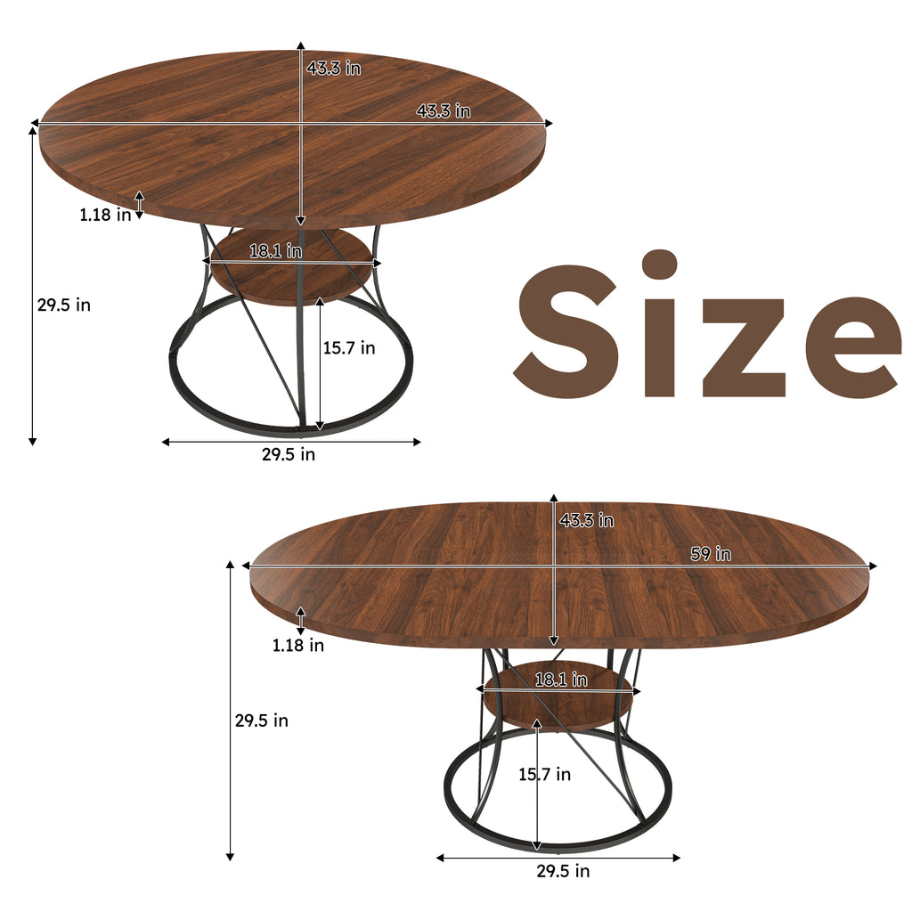 Anthony & Home Studio Round Extendable Dining Table made of solid wood, showing the smooth, polished surface and extendable design.