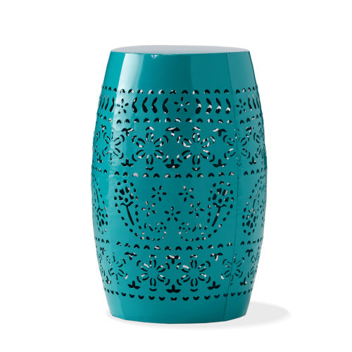 Ruby12 Teal Iron Side Table 12 Inch Square 18 Inch High