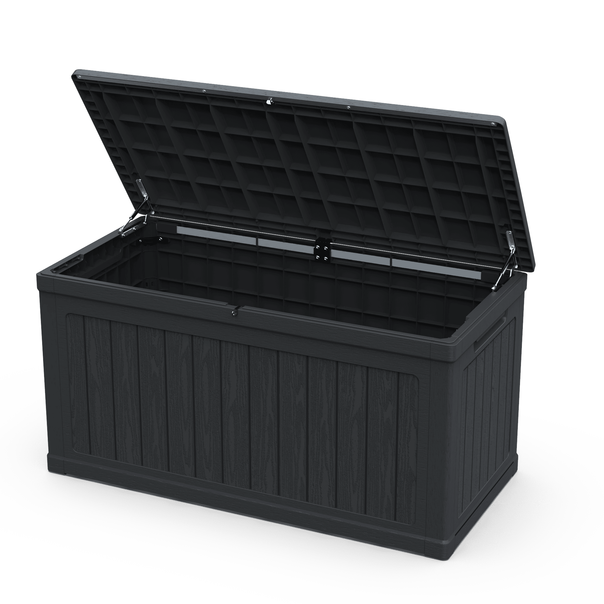 Anthony & Home 230-gallon weatherproof deck box for outdoor storage, featuring a spacious, durable design for garden organization.