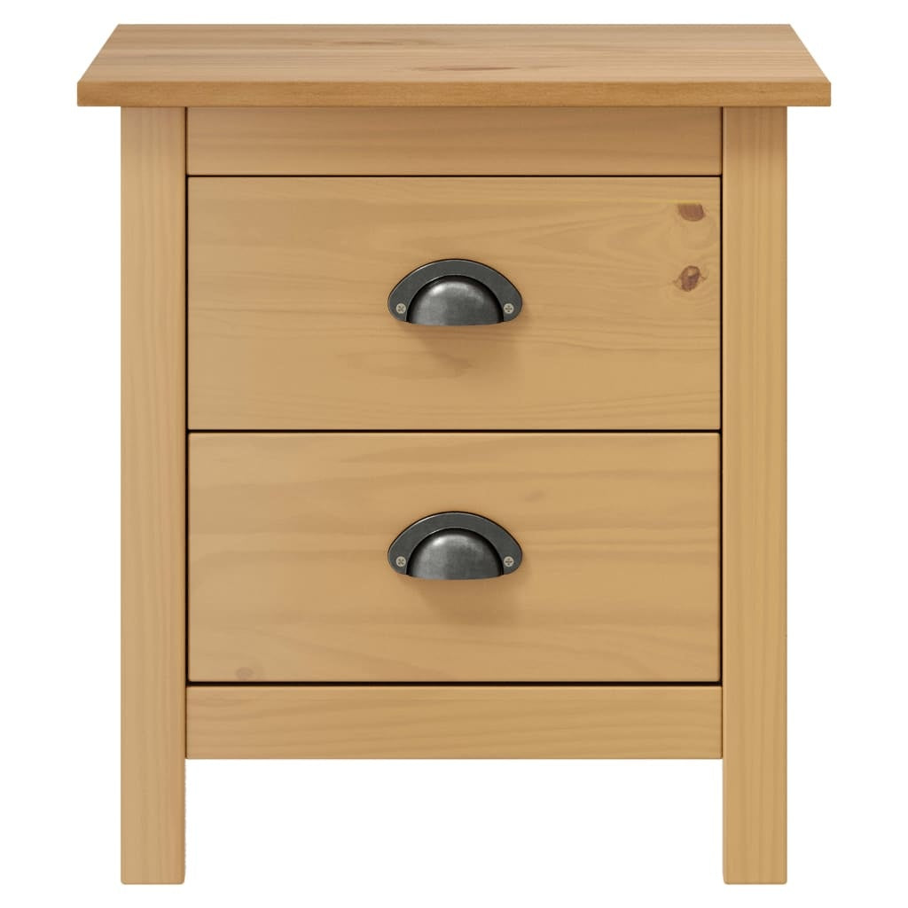 Bedside Tables Hill 2 Pack Pine Nightstands 46x35x49.5 Cm