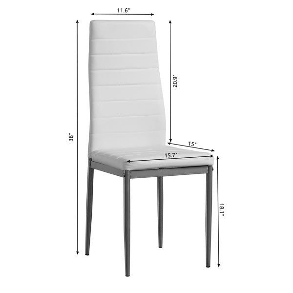 PU Leather Dining Chairs Set of 4 High Back Modern Comfort