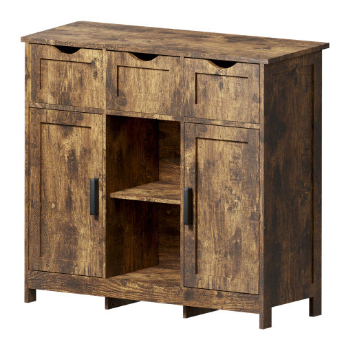 Vintage Floor Storage Cabinet With Drawers And Shelves