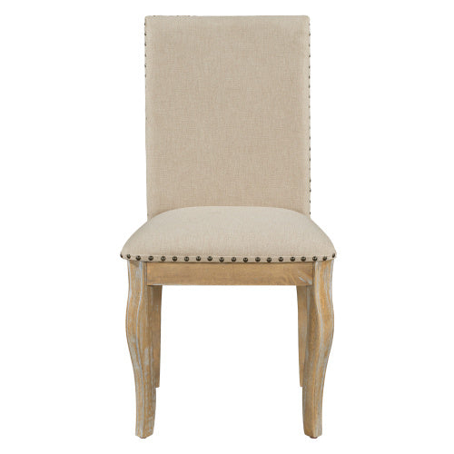 TREXM 4 Wooden Cushioned Fabric Upholstered Dining Chairs