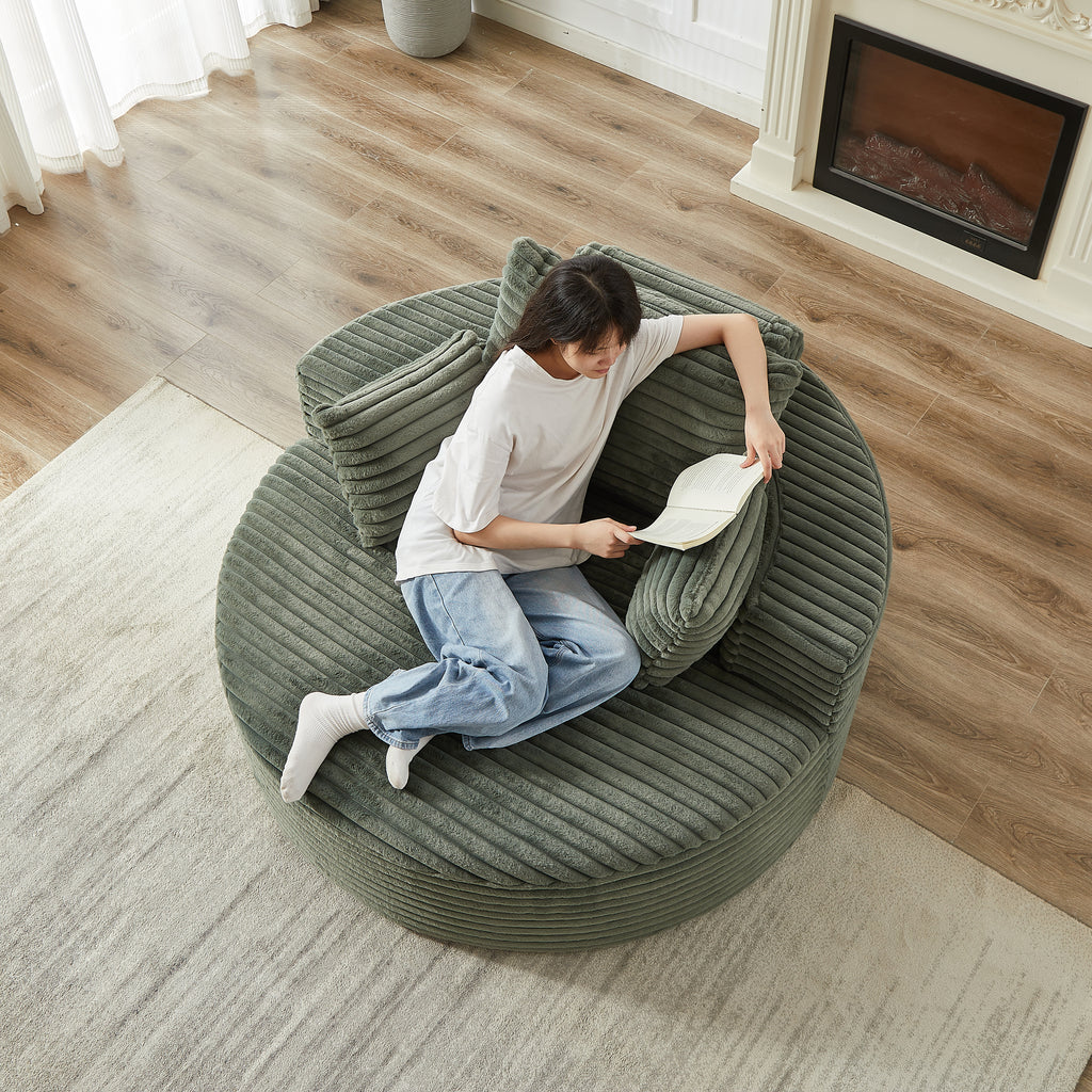 Corduroy sleeper sofa by Anthony & Home in studio collection, 55-inch length, premium build, no assembly required, stylish and comfortable.