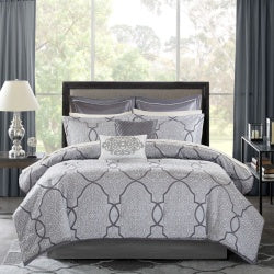 12 Piece Comforter Set With Cotton Sheets Silver Cal King